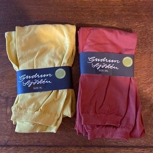 Gudrun Sjoden Leggings, size XL and XXL. Yellow and Rust. NWT